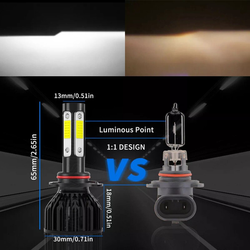 AUIMSOCO 4x 9005 9006 LED Combo Headlight Bulbs High Low
