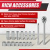 EACELIY 69pcs 1/4”&3/8"" Drive Impact Socket Set,Drive Master Socket Set,SAE/Metric,