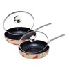 KITCHENLY Nonstick Frying Pans with Lids - Granite Frying Pans