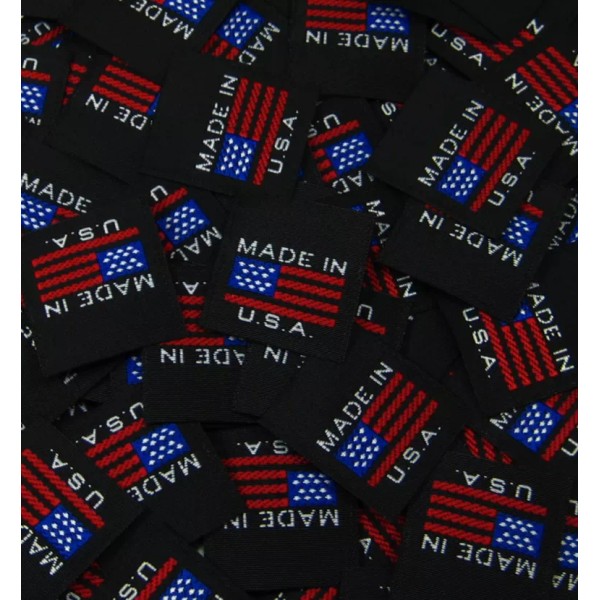 Sean Label 1000 PCS WOVEN CLOTHING SEWING LABELS BLACK -