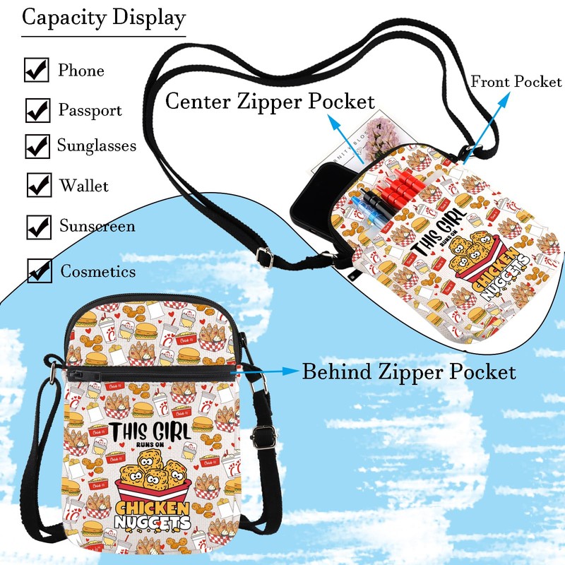 WCGXKO Chicken Nugget Lover Gift Chicken Nuggets Messenger Bag Fast