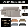 PrinceDeco T Cushion Sofa Slipcover 4 Pieces Sofa Covers for