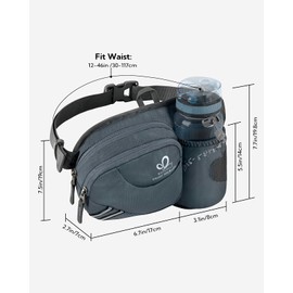 WATERFLY Fanny Pack Waist Bag: Waist Pack for Women Men with Water Bottle Holder Hiking Fanny Pack for Running Walking DogWalking Travel Cycling