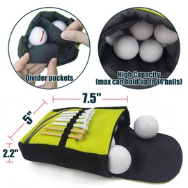 7.5"x5" Golf accessories bag, Golf ball bag, Golf Ball Pouch, Golf Bag Organizer, Golf Pocket with Clip for Men, Women