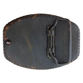 Western Floral Engraved Ornate Design Belt Buckle, Fits 1-1/2"(38mm) Belt (Antique Patina)