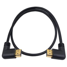 Poyiccot 90 Grados HDMI 2.0 Macho a Macho Cable, 0,5 m/50 cm Chapado en Oro HDMI de Alta Velocidad Macho ángulo Derecho a Macho ángulo Derecho Cable 60 Hz, 4 K 2 K (M/M Right-Right)