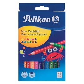 Pelikan 724039 Colour Pencil – Colour Pencils (12 Piece 12pièce (S) (S), Soft, Colorful, 4 mm)