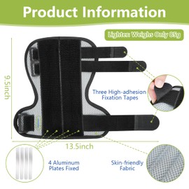 Trigger Finger Splint,For Supporting the Middle, Index, Little or Ring Finger,Treating Hand Fractures, Arthritis, Mallet Finger or Metacarpal Fractures,Adjustable Hand and Wrist Supports, Black ,L