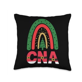 CNA certified nursing assistant Christmas Ugly Xmas Sweater Throw Pillow
