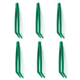 Plastic Tweezers Set, 6 Pieces, Curved Head Design for Children, Crafts, School (Curved Head)