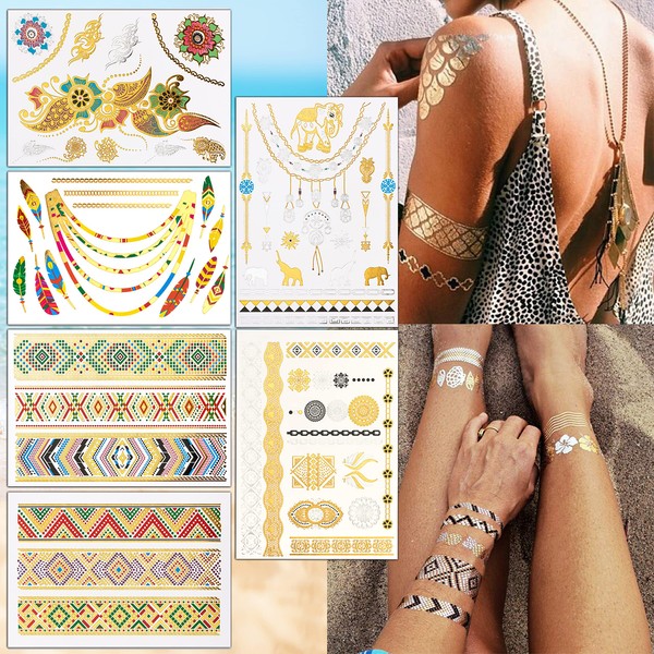 ANDANTE Set of 6 Sheets of Glitter Effect Stickers Waterproof