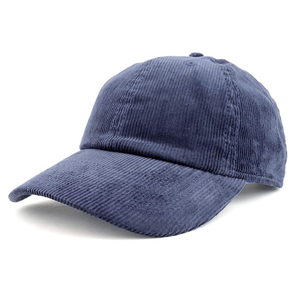 Trendy Apparel Shop Gorra de béisbol de algodón no estructurada de pana, Azul marino/flor y brillo, Talla única