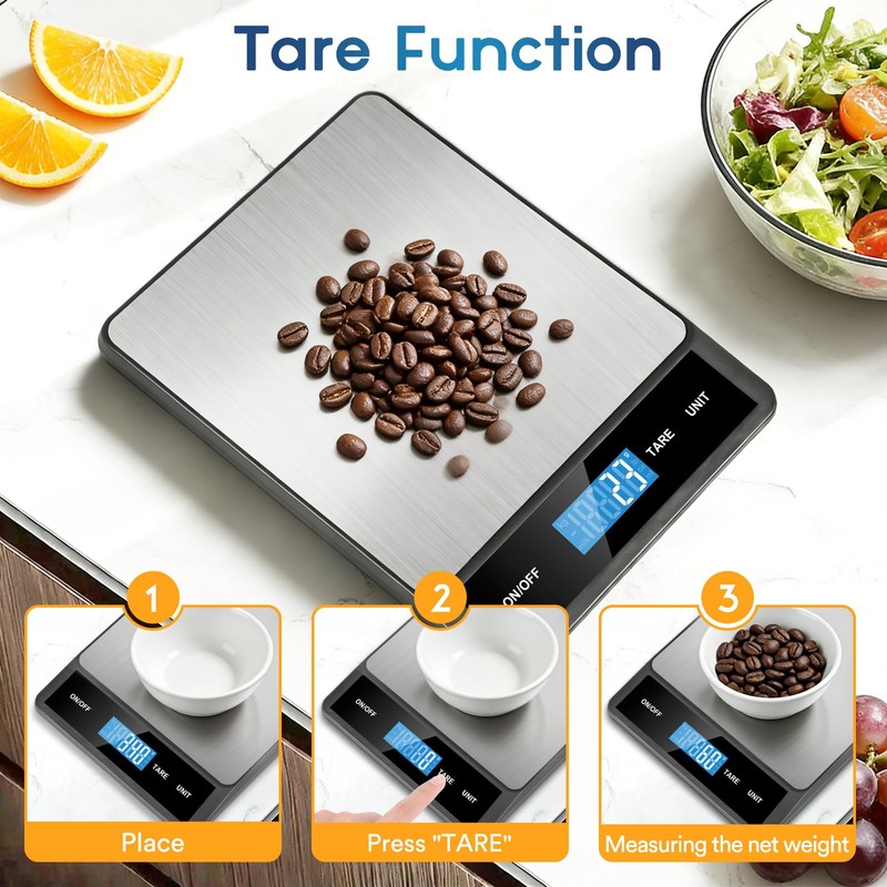 Zivacate 15 kg Digital Kitchen Scales, 1 g Precision, Kitchen