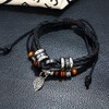 Women's bracelet woven leather fashionable retro (brown)