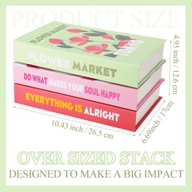 Set of 3 Preppy Decorative Books Aesthetic Room Decor Coffee Table Books Decor Faux Books for Decoration Bookshelf Decor Fake Books Stuff Things (Preppy)