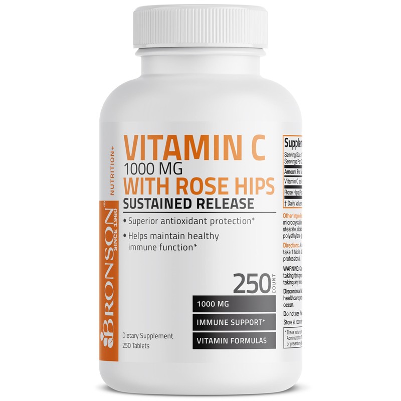 Bronson Vitamin C 1000 mg with Rose HIPS Sustained Release,