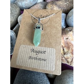 Birthstone Hexagon Crystal Necklaces, Birth Month, Crystal Gifts, Crystals, Crystal Monthy Of Birth (August - Green Aventurine)