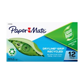 Paper Mate Liquid Paper Dryline Grip Correction Tape (Pack of 12)