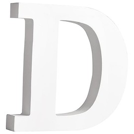 Rayher MDF Letter D, White, 10 x 11 cm, Thickness 2 cm, 3D Wooden Letters FSC Certified, 64543102