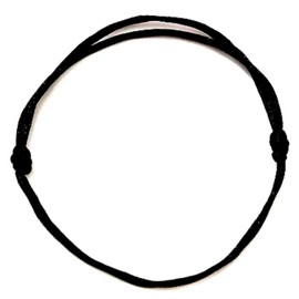 Original Adjustable Cord Kabbalah Bracelet, Evil Eye/Hand Black