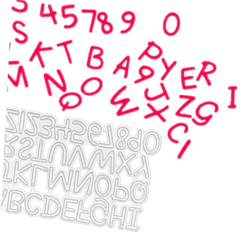 TEHAUX Alphabet Shaped Cutting Dies Carbon Steel DIY Stencils for