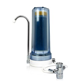 EXPRT MR-1030 Countertop Water Filter, 5-Stage Faucet Purifier with Coconut Carbon & KDF-55 for Clean, Healthy Drinking Water, Easy Install Filter, Reduces 99% Chlorine, Lead, Heavy Metals - Clear