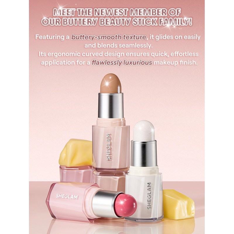 SHEGLAM Highlight Stick Creamy with Moisturizing Oil for a Smooth