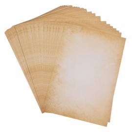 Blissiquee 100 Sheets Writing Paper DIN A4 Vintage Letter Paper 120 g/m² Printable Stationary Paper Old Look Parchment Paper for Writing Printing DIY
