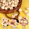 XIEJ Pack of 120 Smile Wooden Beads, 4 Styles Wooden
