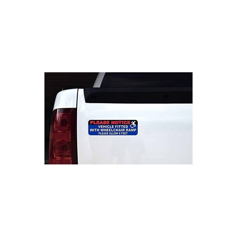 StickerTalk Wheelchair Ramp Allow 8 Feet Vinyl Sticker, 10 inches