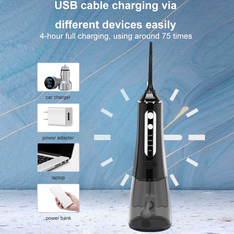 Portable Dental Oral Irrigator 300ML Water Tank Rechargeable Automatic Teeth