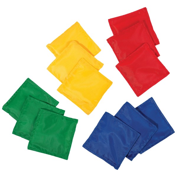 Franklin Sports 5" x 5" Nylon Bean Bags (Set of 12) - Perfect for use in schools