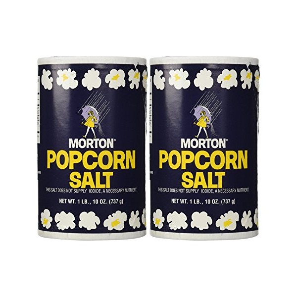 1Lb 10oz Morton Popcorn Salt For Green Salad, Corn on the Cob, French Fries, Nuts, Pack of 2