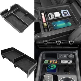 2PCS Center Console Organizer Compatible with 2023 2024 2025 2026 Honda Pilot/ 2026 Honda Passport Armrest Tray Insert Divider Slot Box Secondary ABS Plastic Material Interior Accessories