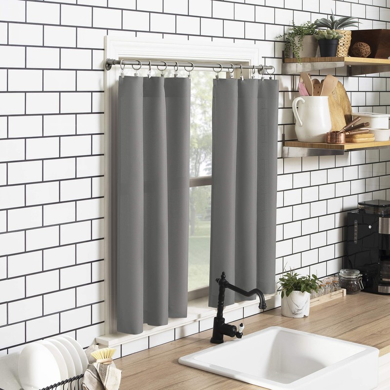 No. 918 Martine Microfiber Semi-Sheer Rod Pocket Kitchen Curtain Valance