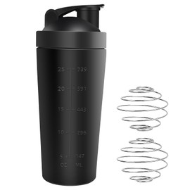 JOLIGAEA Stainless Steel Protein Shaker, 750 ml Shaker Protein Sports Fitness Protein Shaker Protein with Scale Ideal for Protein, Diet and Fitness Shakes