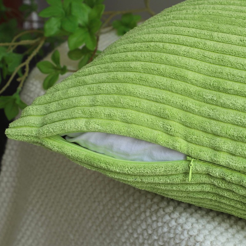 MEKAJUS Pack of 4 Pillow Covers 18x18 Green Decorative Throw
