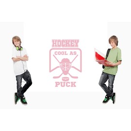 Hockey Helmet Cool As Puck Boys Room Sports Vinyl Wall Decal Sticker (Violet, 21 X 31 in)
