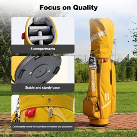 L&B 5 Way Golf Cart Bag, Waterproof Zippers,Golf Bag for Men and Women with Handles and Rain,Caliber 8.5 Inch