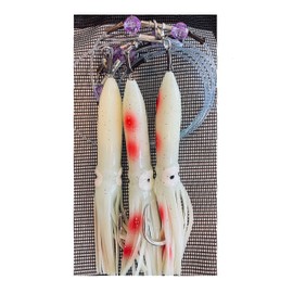 Deep Drop Bait Rig (with Skirts) (Natural Colored, Three 15/0 Circle Hooks)