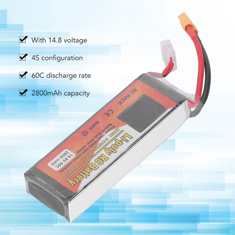 RC Lipo Battery 14.8V 60C Discharge Rate 4S XT60 Plug