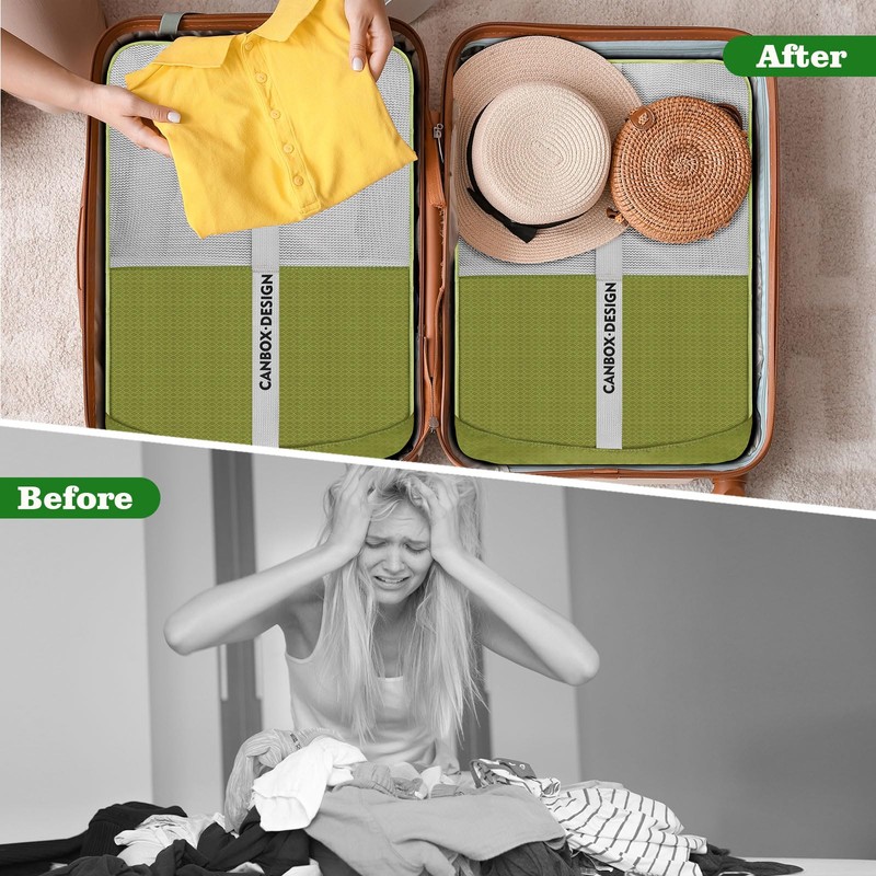 CANBOX Compression Packing Cube Set, Ultralight Expandable Suitcase Organiser Set,