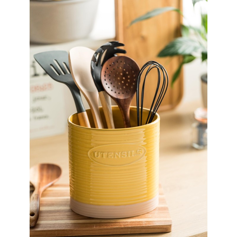 YHOSSEUN Kitchen Utensil Holder for Countertop, Ceramic Utensil Holder for