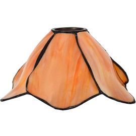 Bieye TS0103 Tiffany Style Staind Glass Flower Lampshade (42mm Opening Orange)