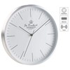 St. Leonhard Kitchen Clock Radio Silent: Modern Aluminium Radio Wall