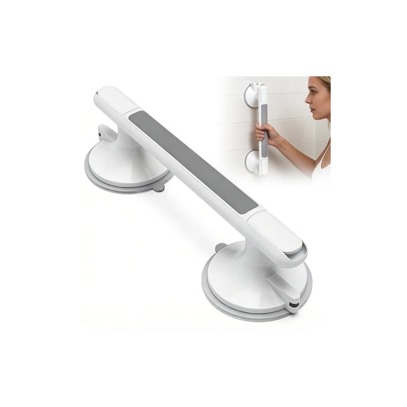 Suction Cup Grab Bar for Shower, Shower Handle, No Drilling