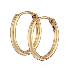 NKlaus Pair of Hoop Earrings 333 Yellow Gold 8 Carat Women's Gold Earrings Round Earrings, Yellow Gold
