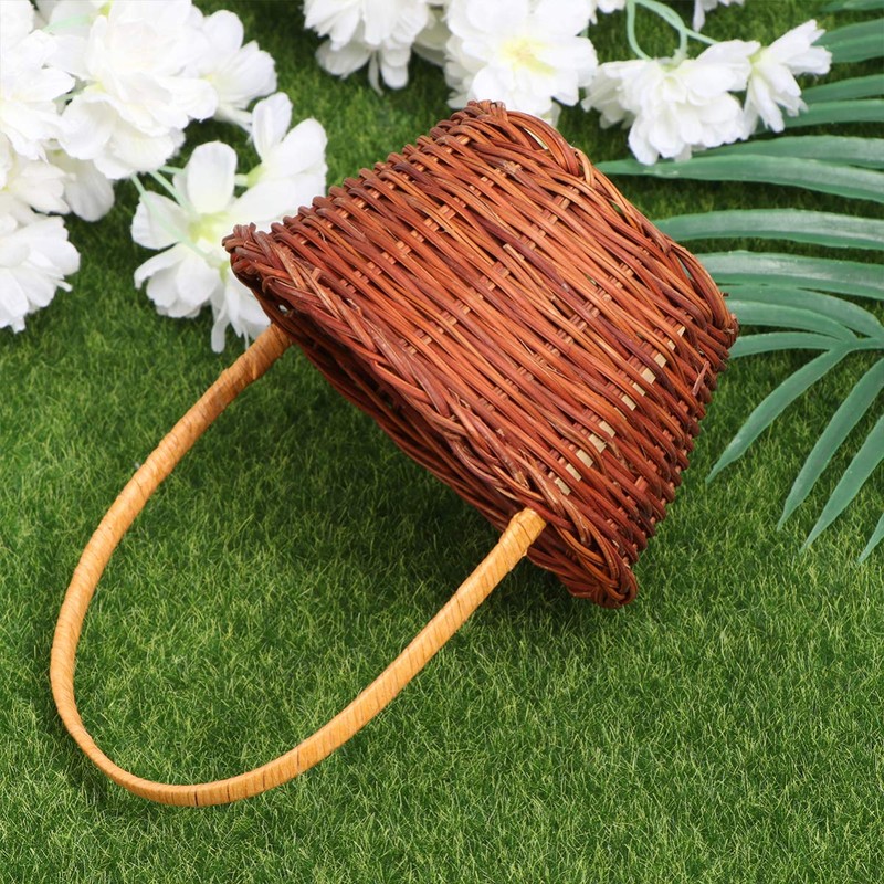 1PC rattan basket small basket with handle mini easter basket