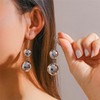 ALRNBY Disco Ball Earrings for Women Silver Dangle Earrings Double