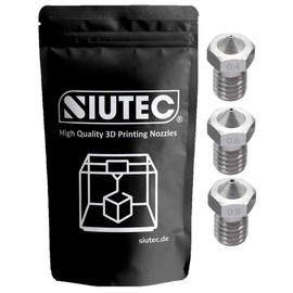 SIUTEC® Premium V5 / V6 Stainless Steel Nozzle/Nozzle Set 3 Nozzles: 0.4/0.6/0.8 mm, for i3, i3 Mega S, Chiron, 4MAX, Vyper, Kobra, Kobra Max, E3D V5 / V6 - for 1.75 mm Filament